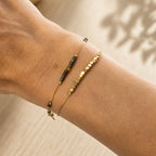 composition bracelet dorée et bleue  en acier inoxydable