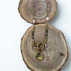 Collier en acier inoxydable doré avec perles d’eau douce, jaspe turquoise et pendentif œil, Clyvia Bijoux