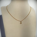 Collier ras de cou doré avec étoile du Nord et oxyde de zirconium présenté sur buste