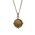 Collier arbre de vie doré avec médaillon rond et chaîne fine en acier inoxydable